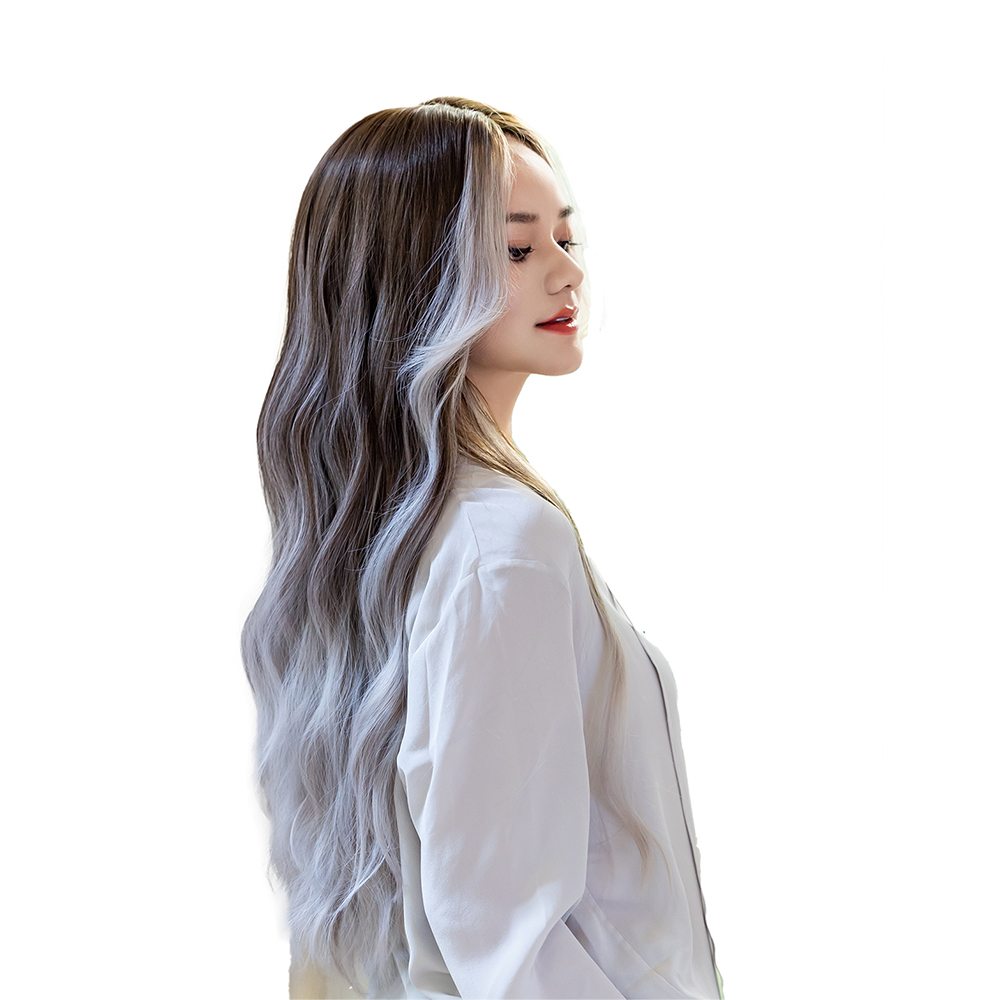 SUN9 ウィッグ ロング カツラ wig かつら女性 コスプレ ロリータ カール 巻き髪 ウィッグ女装 レディース フルウィッグ 小顔 自然 耐熱 ネット ギフト ボックス付 フレンチグレーピック染め